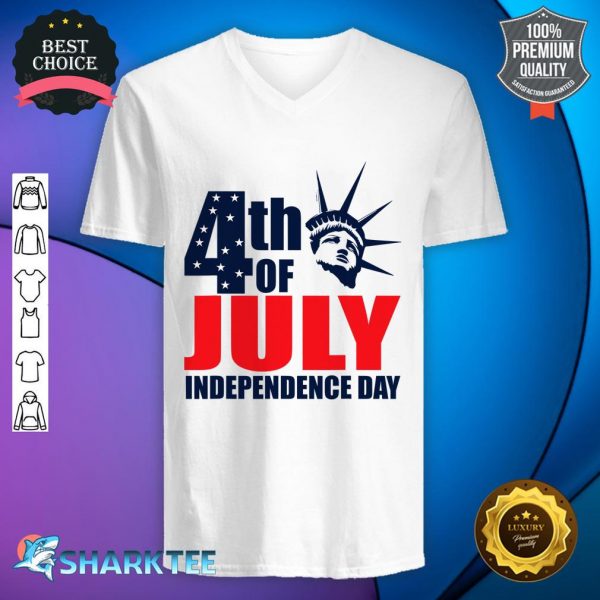 4th of July Independence Day V-neck