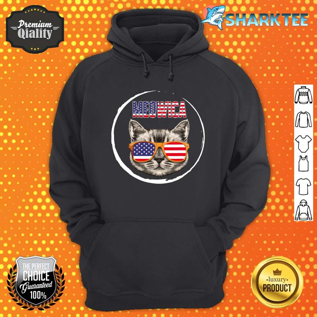 4th Of July Meowica USA Flag Cat Lover American Independence Hoodie