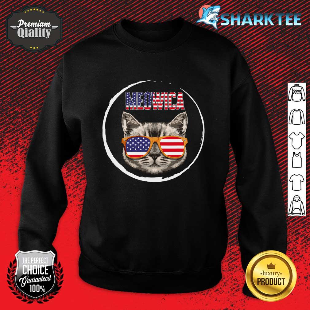 4th Of July Meowica USA Flag Cat Lover American Independence Sweatshirt