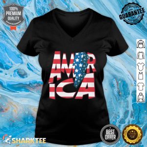 America USA Flag Patriotic Independence Day 4th Of July Premium V-neck