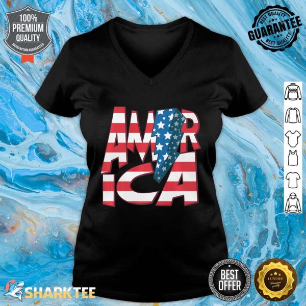 America USA Flag Patriotic Independence Day 4th Of July Premium V-neck