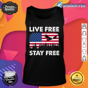 American Flag Eagle Flying Live Free Stay Free Independence Tank top