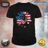 Black Pug Sunflower American Flag Independence Day Shirt