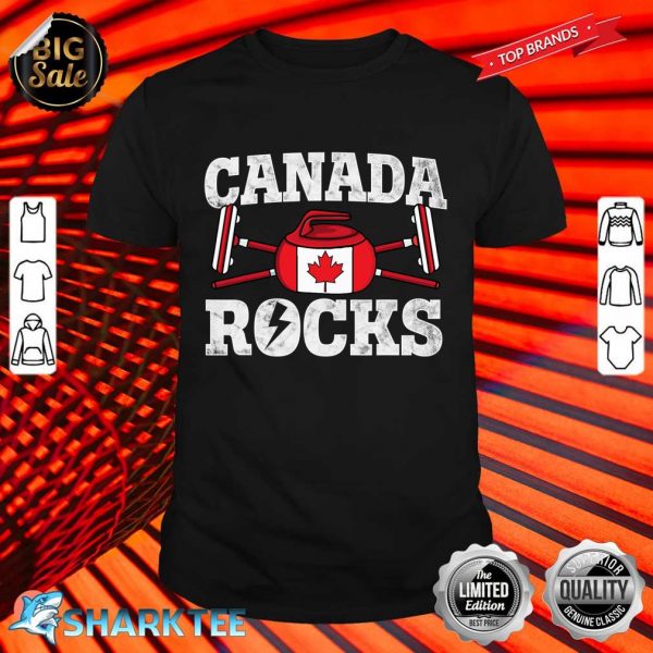 Canada Curling Broom Winter ice Sports Canadian Flag Curling Shirt