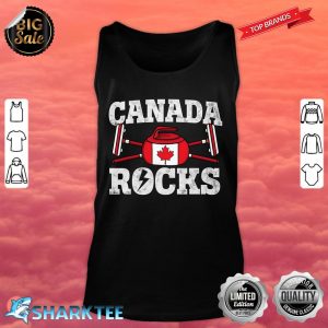 Canada Curling Broom Winter ice Sports Canadian Flag Curling Tank Top