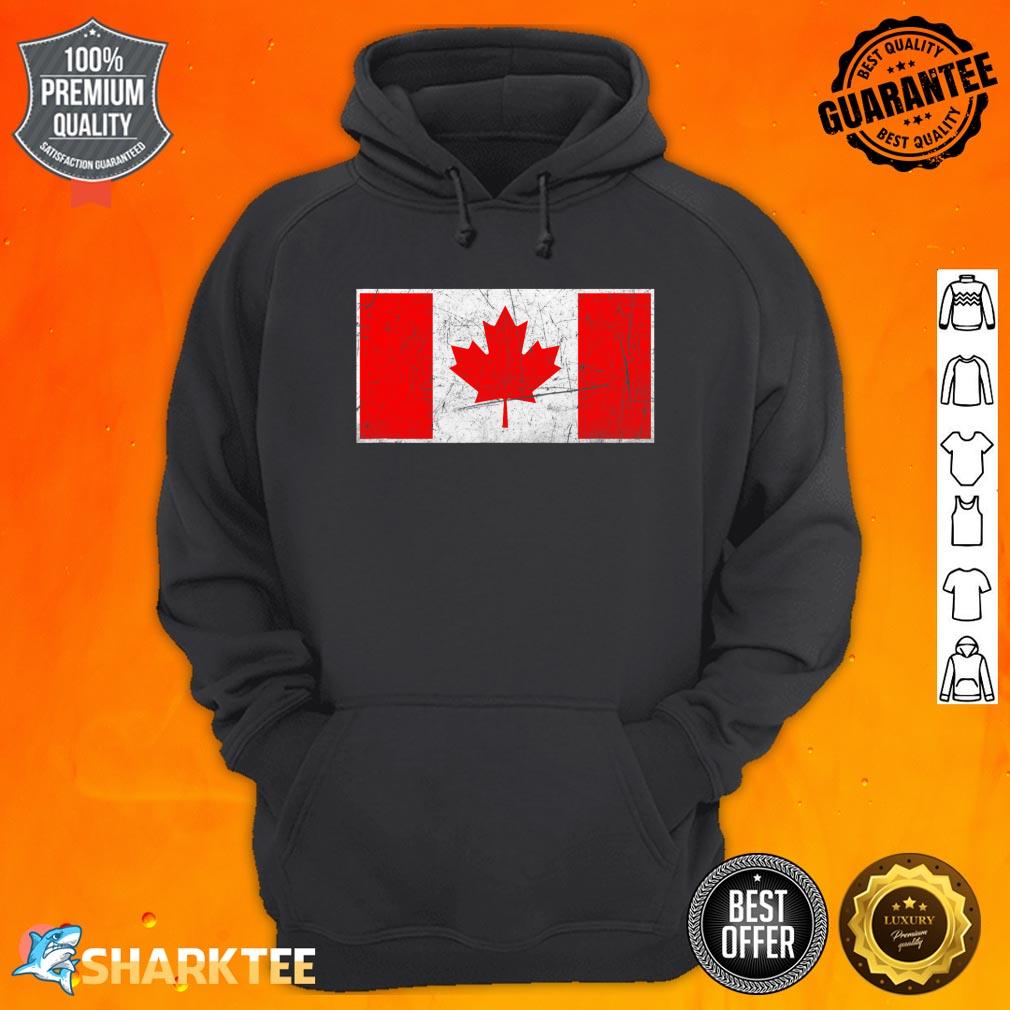 Canada Flag With Vintage Canadian Maple Leaf National Colors Hoodie 