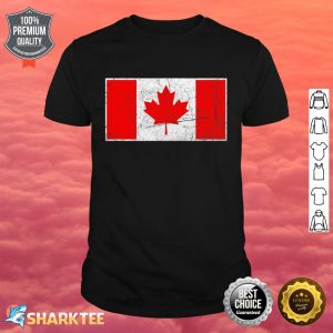 Canada Flag With Vintage Canadian Maple Leaf National Colors Shirt