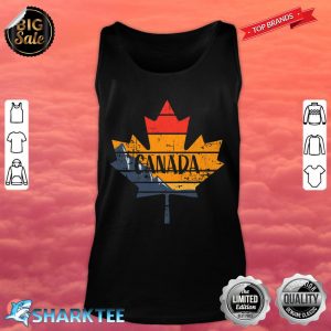 Canada Retro Distressed Maple Leaf with Mountains Design Tank Top