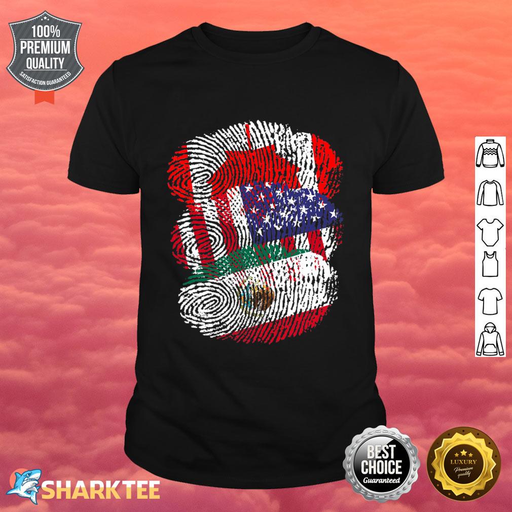 Canada Usa Mexico Fingers Print Patriotic Shirt