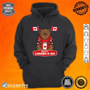Canadian Maple Leaf Flag Funny Happy Canada Day D-EH Premium Hoodie