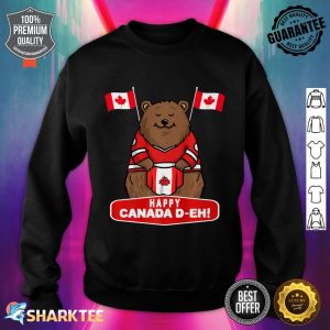 Canadian Maple Leaf Flag Funny Happy Canada Day D-EH Premium Sweatshirt
