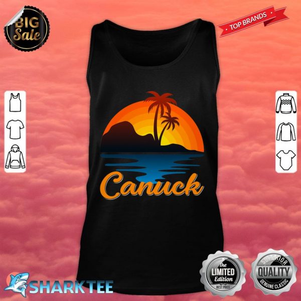 Canuck Vancouver Palm Tree Island Sunset Canada Tank Top