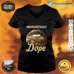 Cool Lips Melanin Leopard Unapologetically Dope Juneteenth V-neck