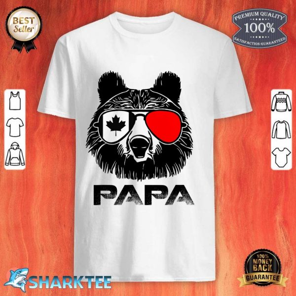Cool Papa Bear Sunglasses Canada Flag Pride Patriotic Shirt