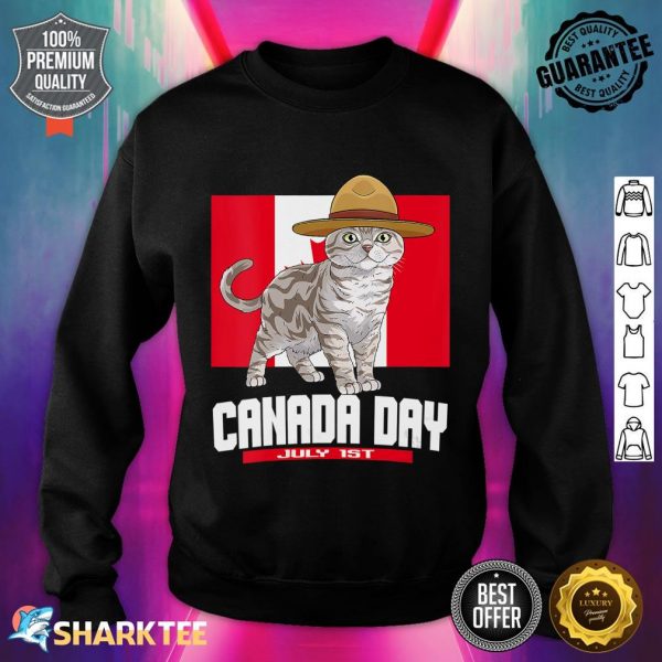 Domestic Shorthair Canada Day July 1st Patriotic Canada Sweatshirt