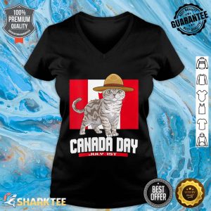 Domestic Shorthair Canada Day July 1st Patriotic Canada V-neck
