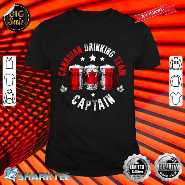 Drink Beer Can Canada Flag Funny Drinking Canadian Team Shirt