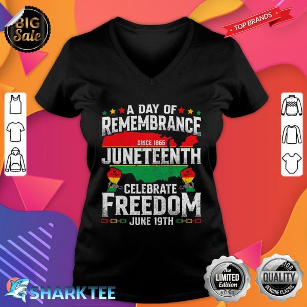 Remembrance Celebrate Freedom Juneteenth Black History Pride V-neck