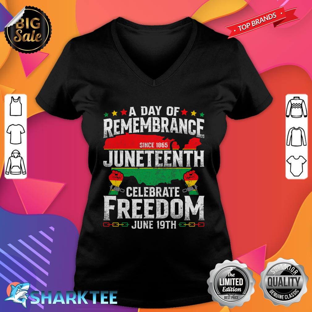 Remembrance Celebrate Freedom Juneteenth Black History Pride V-neck 