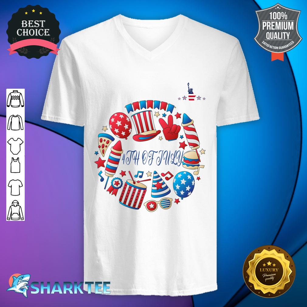Funny 4th of july Quote Independence Day Cool K4th of july V-neck 