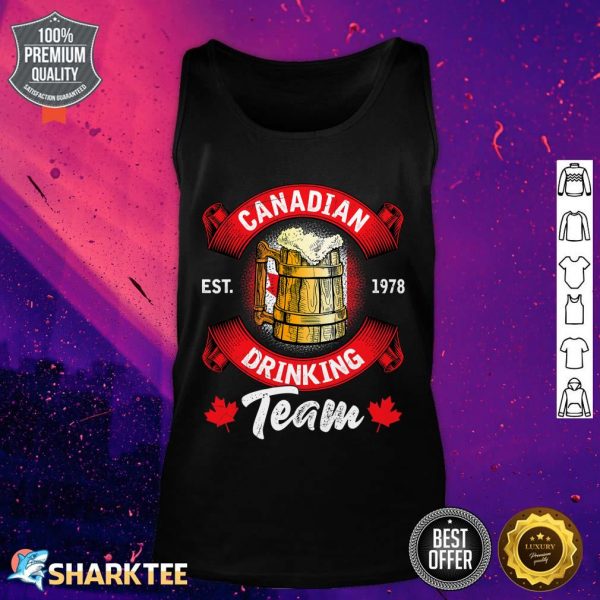 Funny Canadian Drinking Team Maple Leaf Flag Canada Day Tank Top