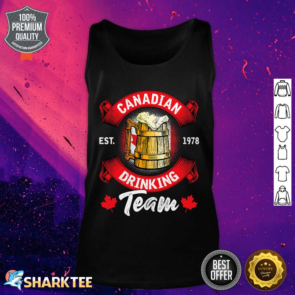 Funny Canadian Drinking Team Maple Leaf Flag Canada Day Tank Top