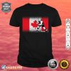 Funny Ice Hockey Player Maple Leaf Canadian Flag Canada Day Shirt