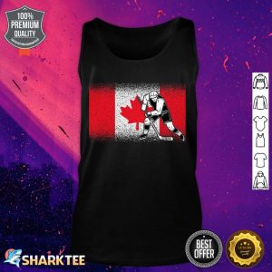 Funny Ice Hockey Player Maple Leaf Canadian Flag Canada Day Tank top