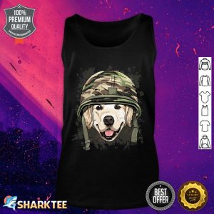 Golden Retriever Soldier Veteran Dog Army Dog Lover Tank Top