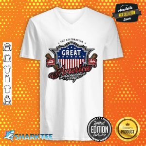 Great American Independence 4th Of July Memorial Flag Day V-neck