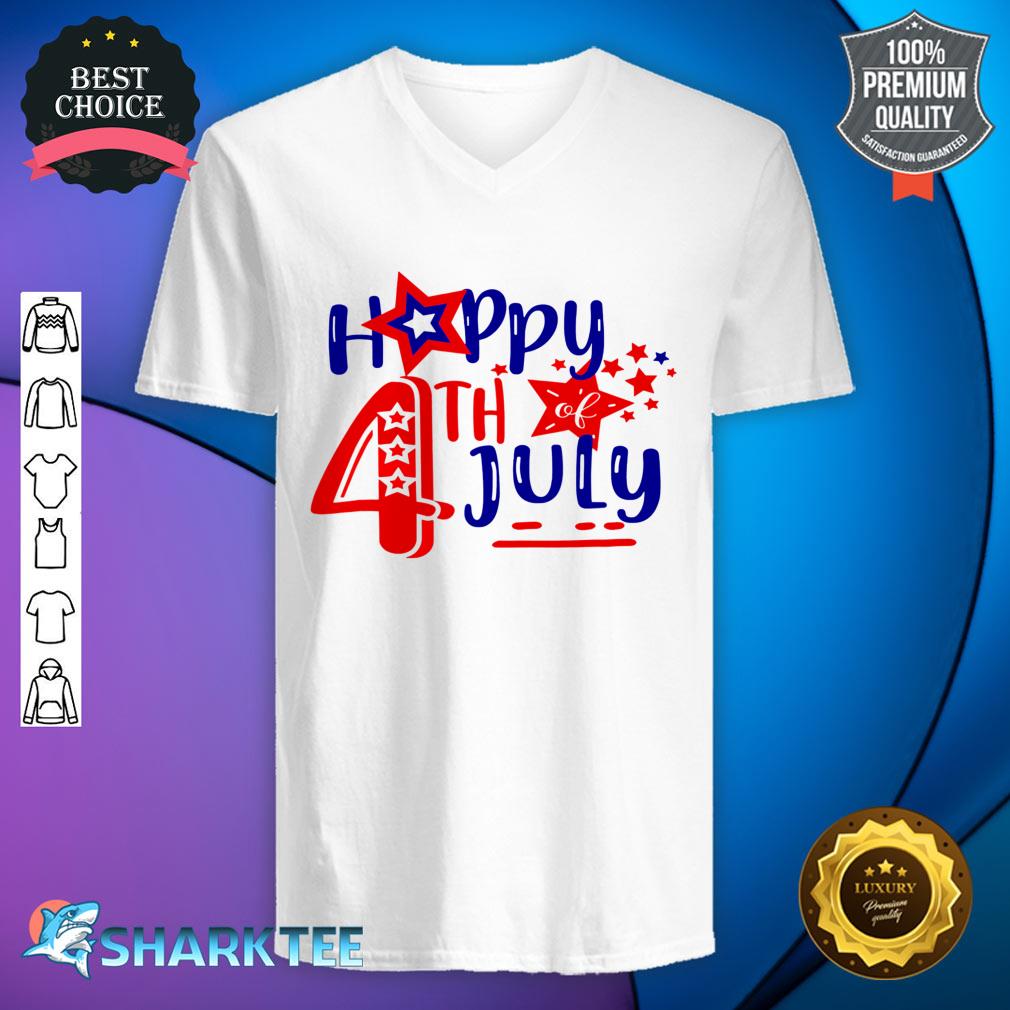 Happy 4th Of July American Independence Day Boys Girls V-neck 