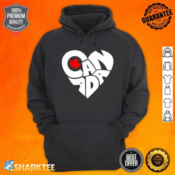 Happy Canada Day Funny Canadian Flag Maple Leaf Heart Hoodie