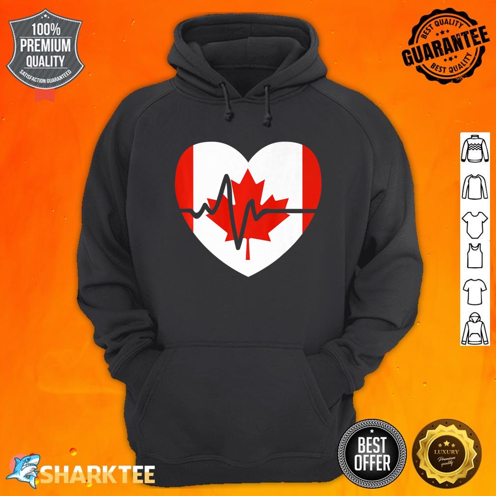 Happy Canada Day Funny Canadian Heart Beat Rate Nurse Hoodie 