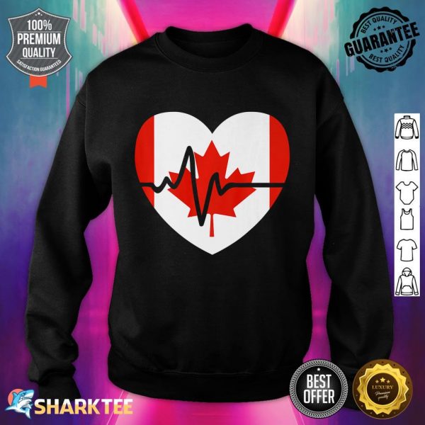 Happy Canada Day Funny Canadian Heart Beat Rate Nurse Sweatshirt