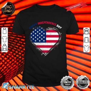 Happy Independence Day Flag Heart Shirt