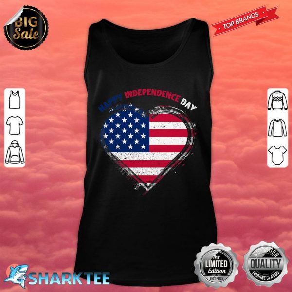 Happy Independence Day Flag Heart Tank top