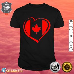 Heart Canada Day Funny Maple Leaf Heart Canadian Flag Shirt