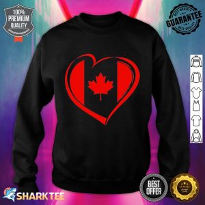 Heart Canada Day Funny Maple Leaf Heart Canadian Flag Sweatshirt