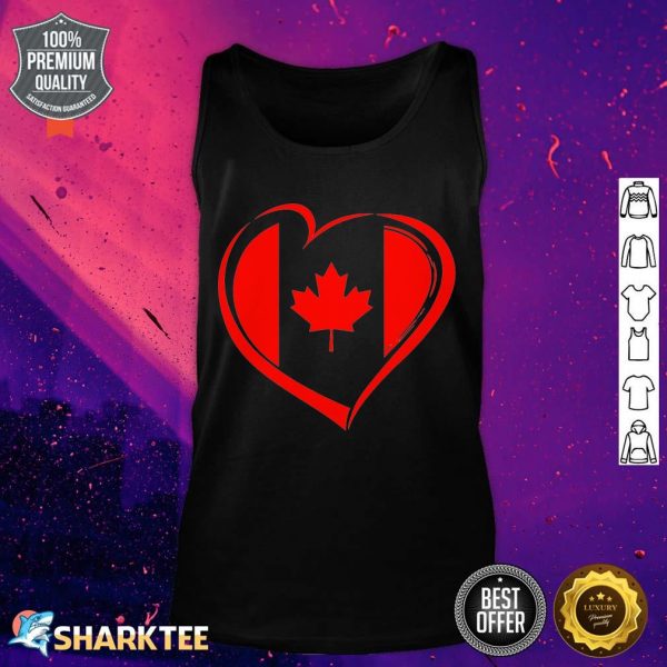 Heart Canada Day Funny Maple Leaf Heart Canadian Flag Tank top