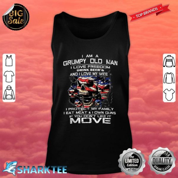 I Am A Grumpy Old Man On Back Veteran Day Father's day Dad Tank Top