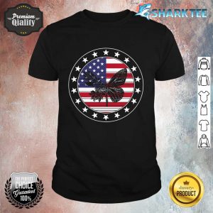 Independence Day Freedom America Flag Butterfly Veteran USA Shirt