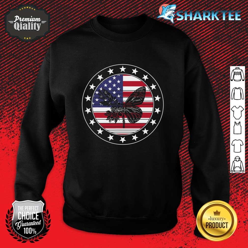 Independence Day Freedom America Flag Butterfly Veteran USA Sweatshirt
