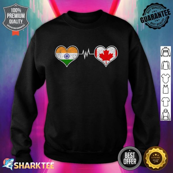 India Proud Flag Day Hindi Sikh Canada Canadian Heart Sweatshirt