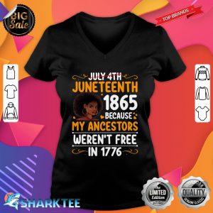 Juneteenth Ancestors 1865 Afro Girls Black History African V-neck