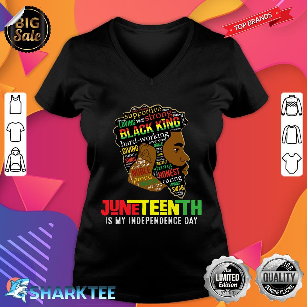 Juneteenth Is My Independence Day Black King Fathers Day Men V-neck 