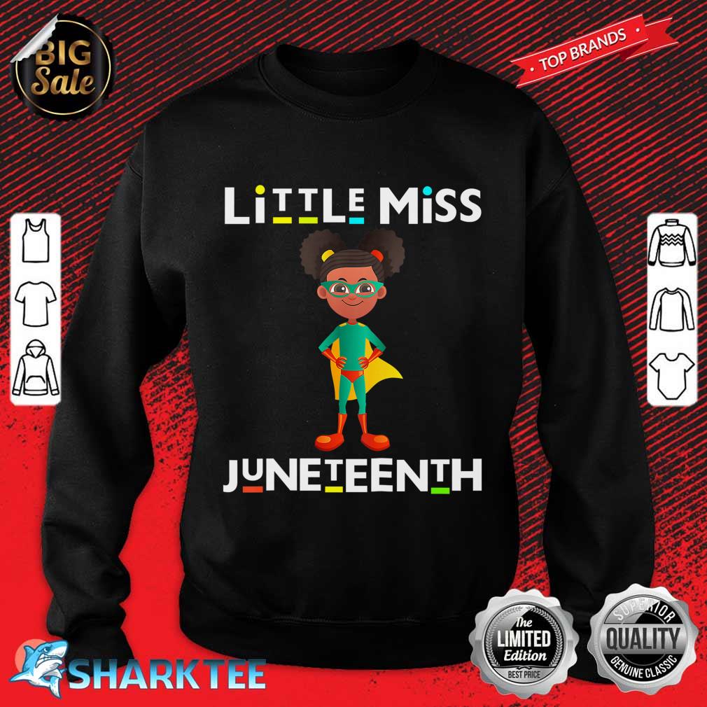 Kids Little Miss Juneteenth Black Girl Melanin Cute Toddler Girls Sweatshirt