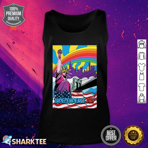 Statue of Liberty 4th of July Pop Art Retro Independence Day Tank top
