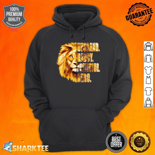 Lion Dad Funny Husband Daddy Protector Hero Fathers Day Hoodie