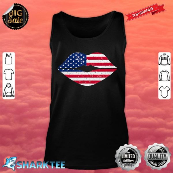 Lips American Flag Independence Day Tank Top