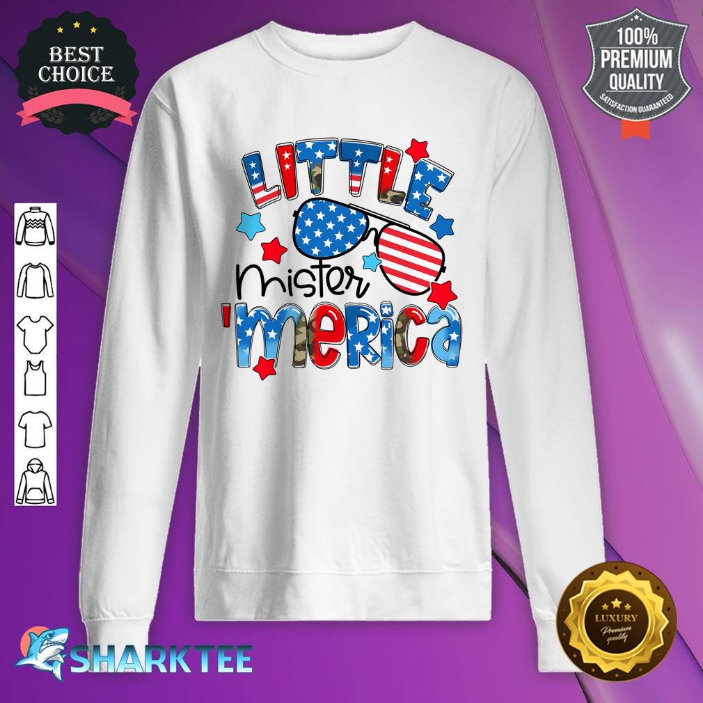 Little Mister Merica Independence Day 4th Of July Girls Sweatshirt